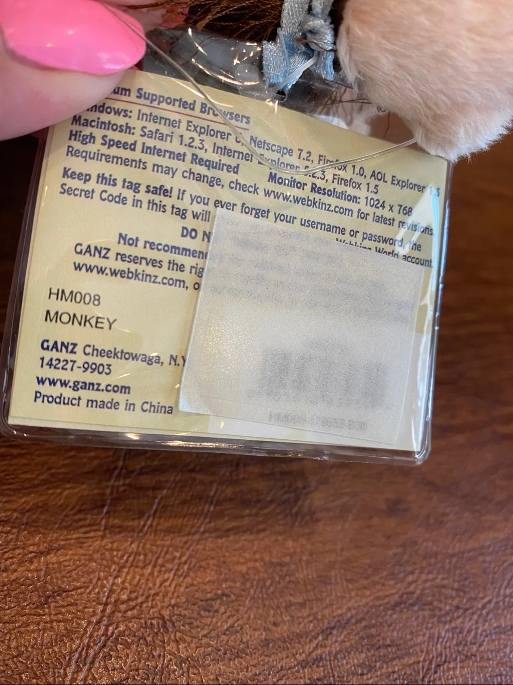 Webkinz monkey NWT